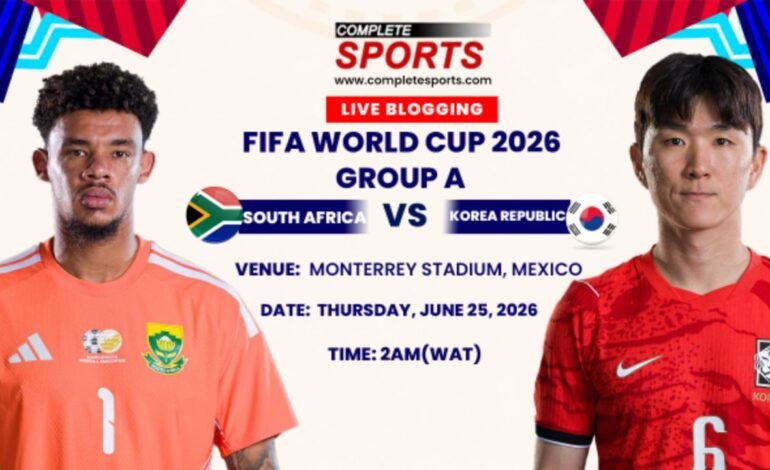South Africa Vs South Korea Live Blogging – FIFA World Cup 2026 (Matchday 3; Group A)