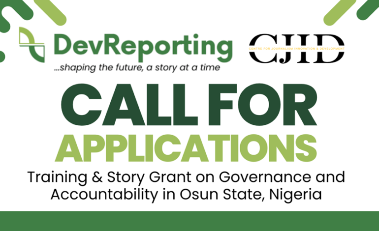 DevReporting opens training, story grant application for journalists in Osun