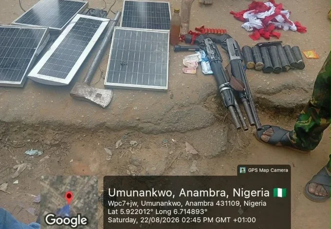 Army dismantles IPOB/ESN camps, recovers IED materials in Anambra