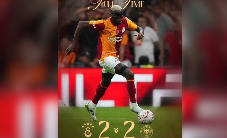 Süper Lig: Osimhen scores twice as Galatasaray held by newly promoted Çorum