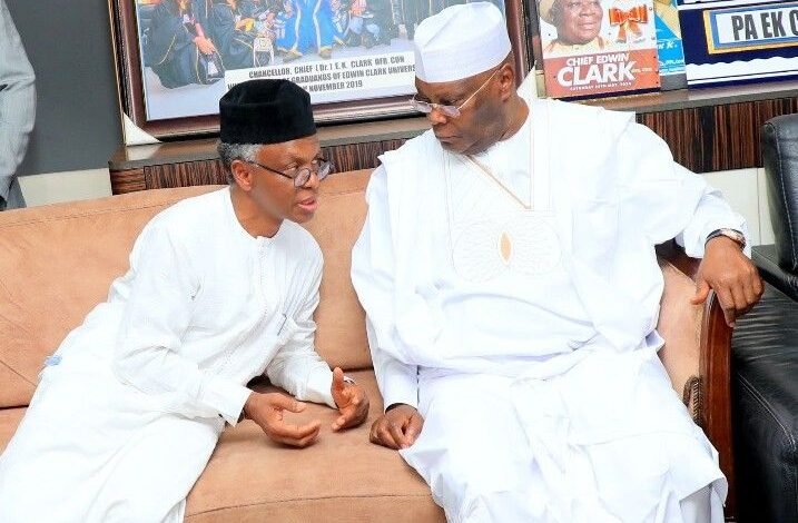 2027: Atiku Names El-Rufai Deputy Chairman Of Campaign Council